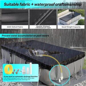 SIHAIAN - 15x30Ft Winter Oval Pool Cover with Side Storage